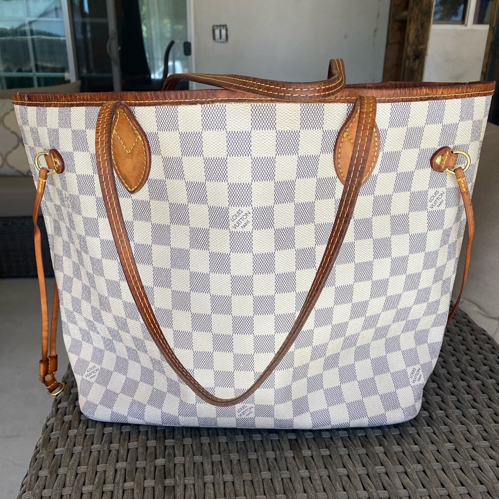 Authentic Louis Vuitton Neverfull MM Damier Azur